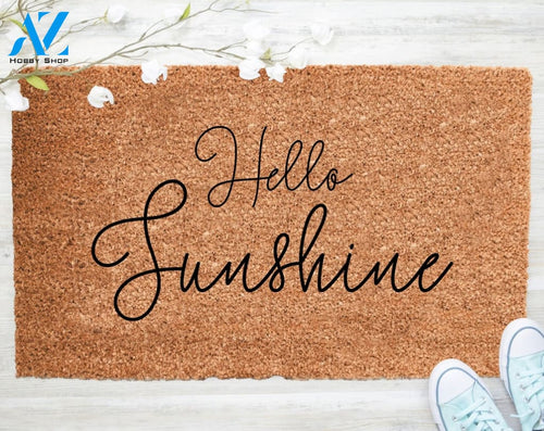 Out Doormat- Hello Sunshine Doormat Welcome Doormat Porch Decor Fall Porch Decor Coir Doormat