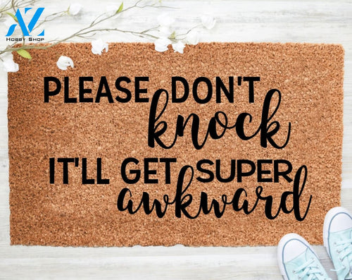 Out Doormat- Please Don't Knock Doormat Welcome Doormat Rug Porch Decor Fall Porch Decor Coir Doormat