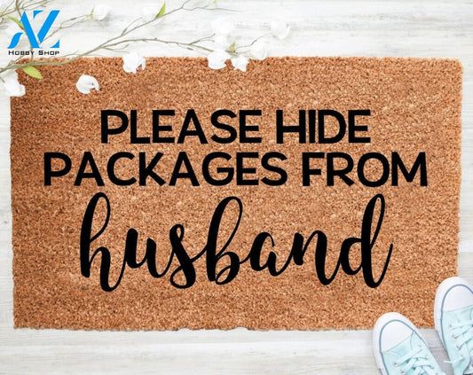 Out Doormat- Please Hide Packages Doormat Welcome Doormat Porch Decor Fall Porch Decor Coir Doormat