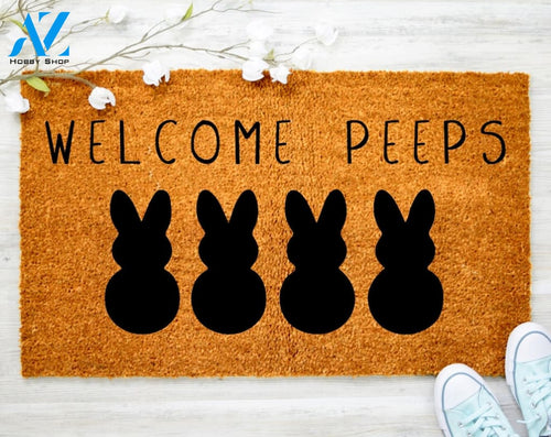 Out Doormat- Welcome Peeps Doormat Welcome Doormat Porch Decor Fall Porch Decor Coir Doormat