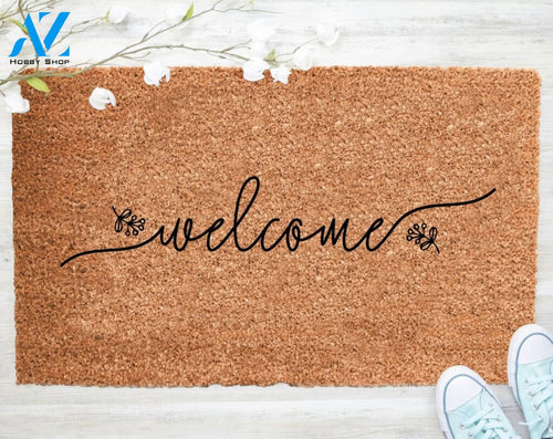 Out Doormat- Welcome Text Doormat Welcome Doormat Porch Decor Fall Porch Decor Coir Doormat