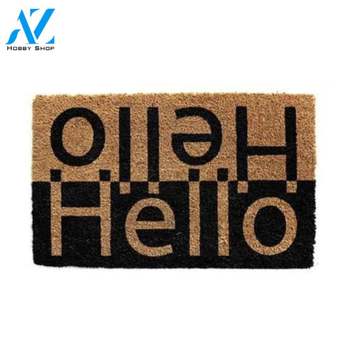 Outdoor Mat- Bidirectional Hello Black And Brown Cool Design Doormat Home Decor