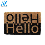 Outdoor Mat- Bidirectional Hello Black And Brown Cool Design Doormat Home Decor