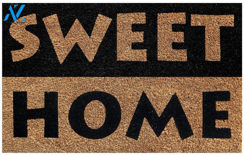 Outdoor Mat- Black Beige Sweet Home Cool Design Doormat Home Decor