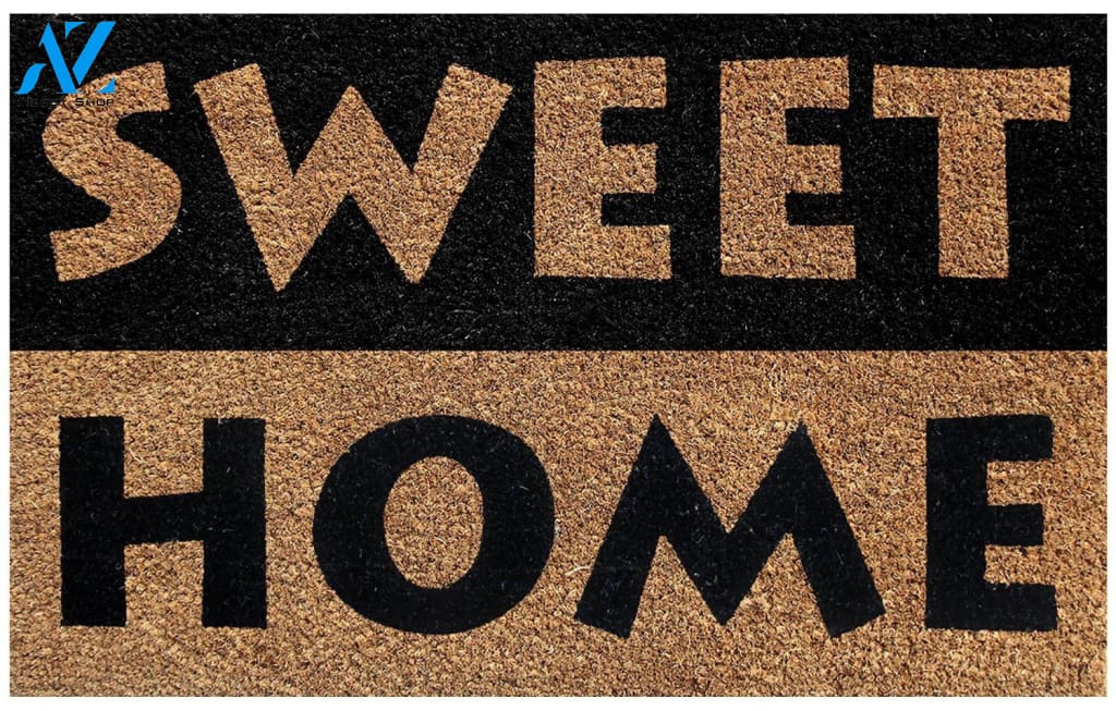 Outdoor Mat- Black Beige Sweet Home Cool Design Doormat Home Decor