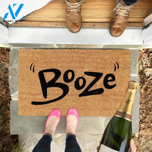 Outdoor Mat- Black Booze Text Cool Design Doormat Home Decor