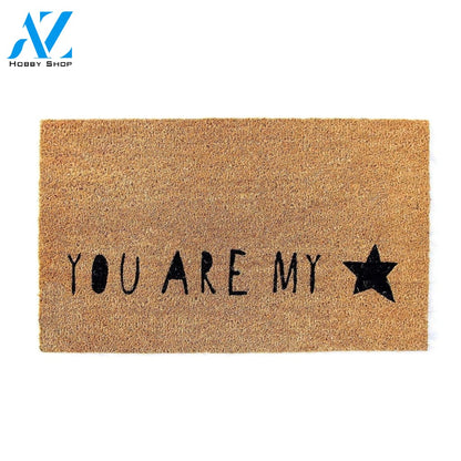 Outdoor Mat- Black Icon Elegant You Are My Star Design Doormat Home Decor