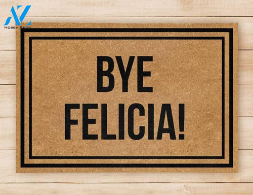 Outdoor Mat- Bye Felicia Brown Black Square Outline Door Mat Home Decor