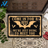 Outdoor Mat- Come In For A Bite We're Just Dying To Meet You Printed Doormat Home Decor