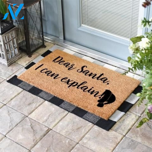Outdoor Mat- Dear Santa I Can Explain In Vintage Style Door Mat Home Decor