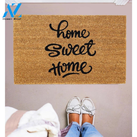 Outdoor Mat- Elegant Brown Home Sweet Home Design Doormat Home Decor