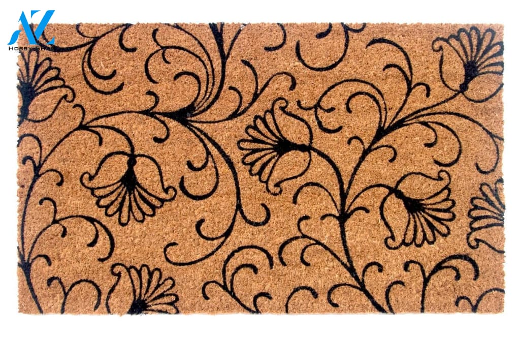 Outdoor Mat- Elegant Floral Twisted Ornate Design Doormat Home Decor