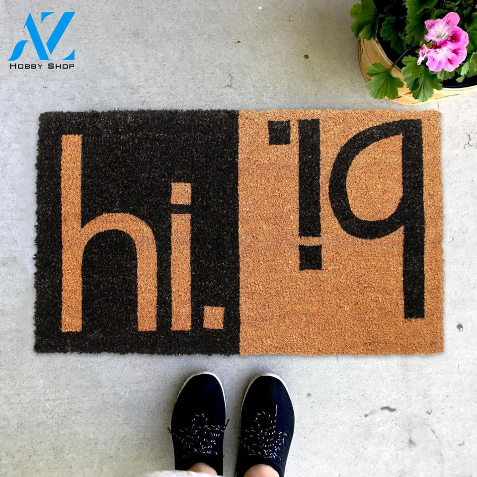 Outdoor Mat- Elegant Funny Black And Brown Hi Bi Cool Design Doormat Home Decor