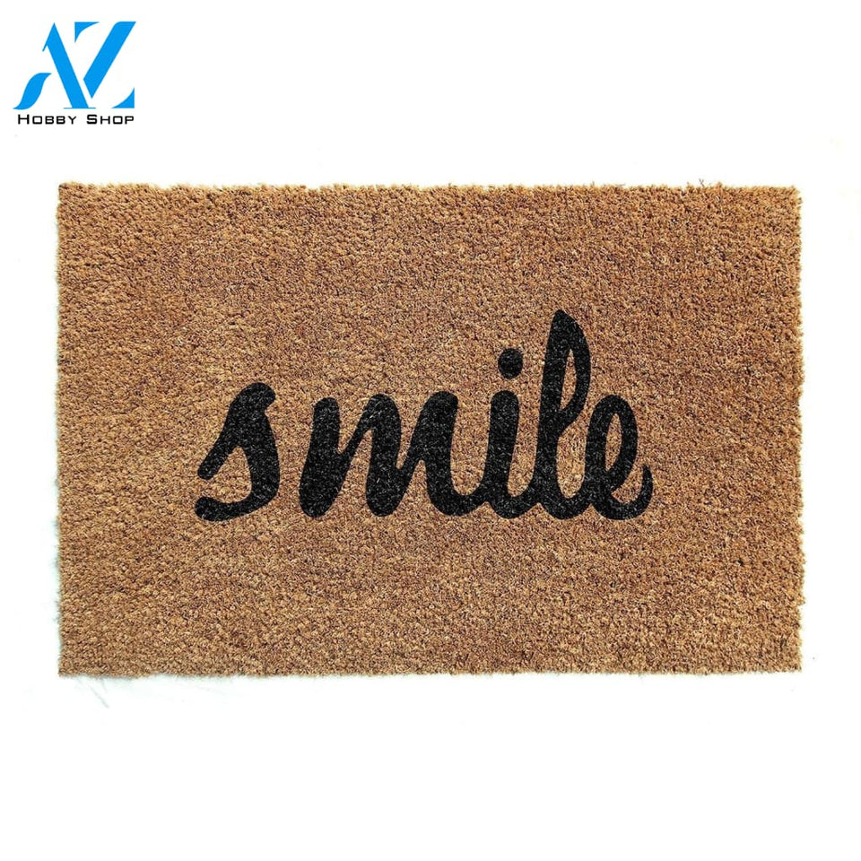 Outdoor Mat- Elegant Smile Black Text Cool Design Doormat Home Decor