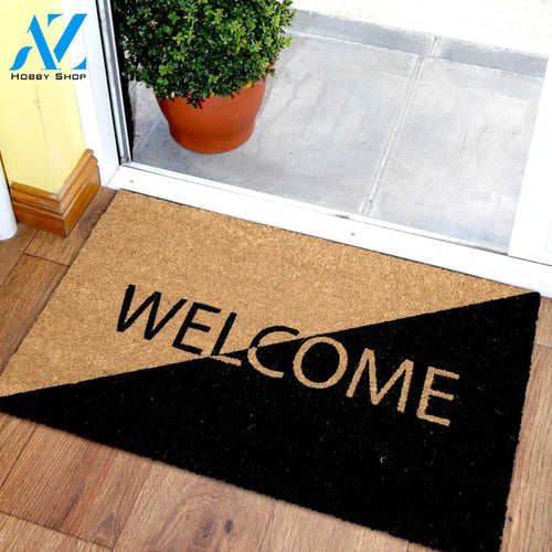 Outdoor Mat- Elegant Welcome Half Black Cool Design Doormat Home Decor