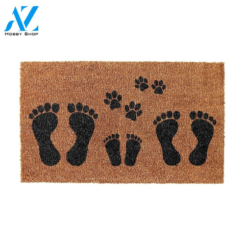 Outdoor Mat- Foot Mark And Dog Claws Cool Design Doormat Home Decor
