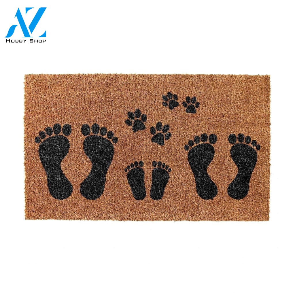 Outdoor Mat- Foot Mark And Dog Claws Cool Design Doormat Home Decor