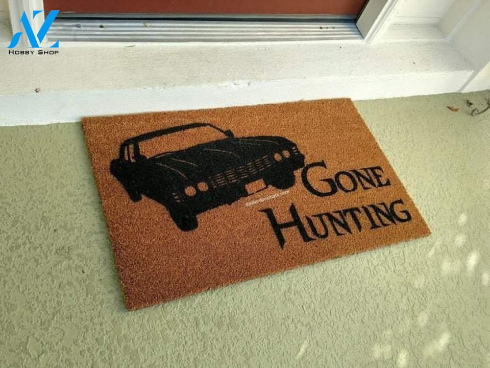 Outdoor Mat- Gone Hunting Cool Car Gift For Hunter Doormat Home Decor