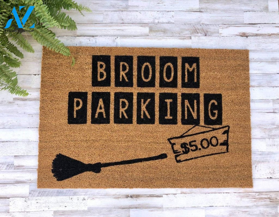 Outdoor Mat- Halloween Broom Parking Price Board Pattern Doormat Home Decor