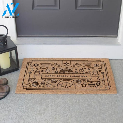 Outdoor Mat- Happy Crappy Christmas Classic Background Door Mat Home Decor