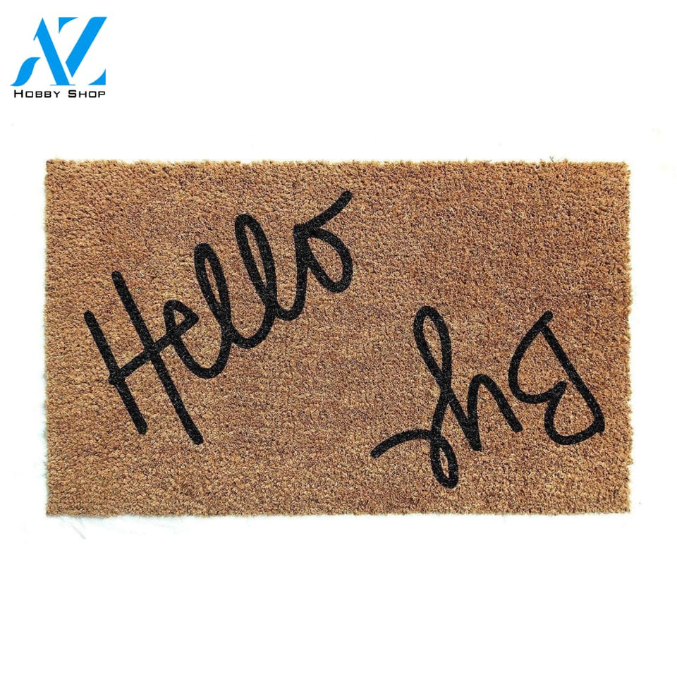Outdoor Mat- Hello Bye Hand Drawn Design Doormat Home Decor