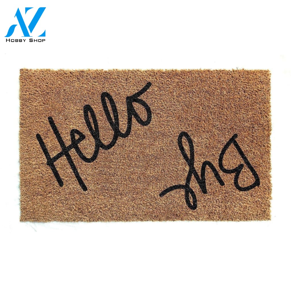 Outdoor Mat- Hello Bye Hand Drawn Design Doormat Home Decor