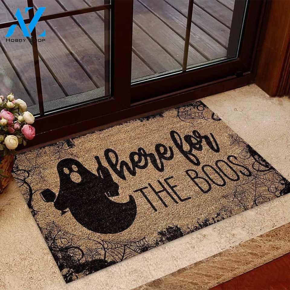 Outdoor Mat- Here For The Boss Pattern Wine Printed Doormat Home Decor