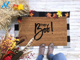 Outdoor Mat- Hey Boo Halloween Themed Beige Doormat Home Decor