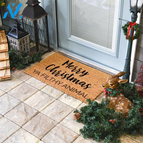 Outdoor Mat- Merry Christmas Ya Filthy Animal In Vintage Style Door Mat Home Decor