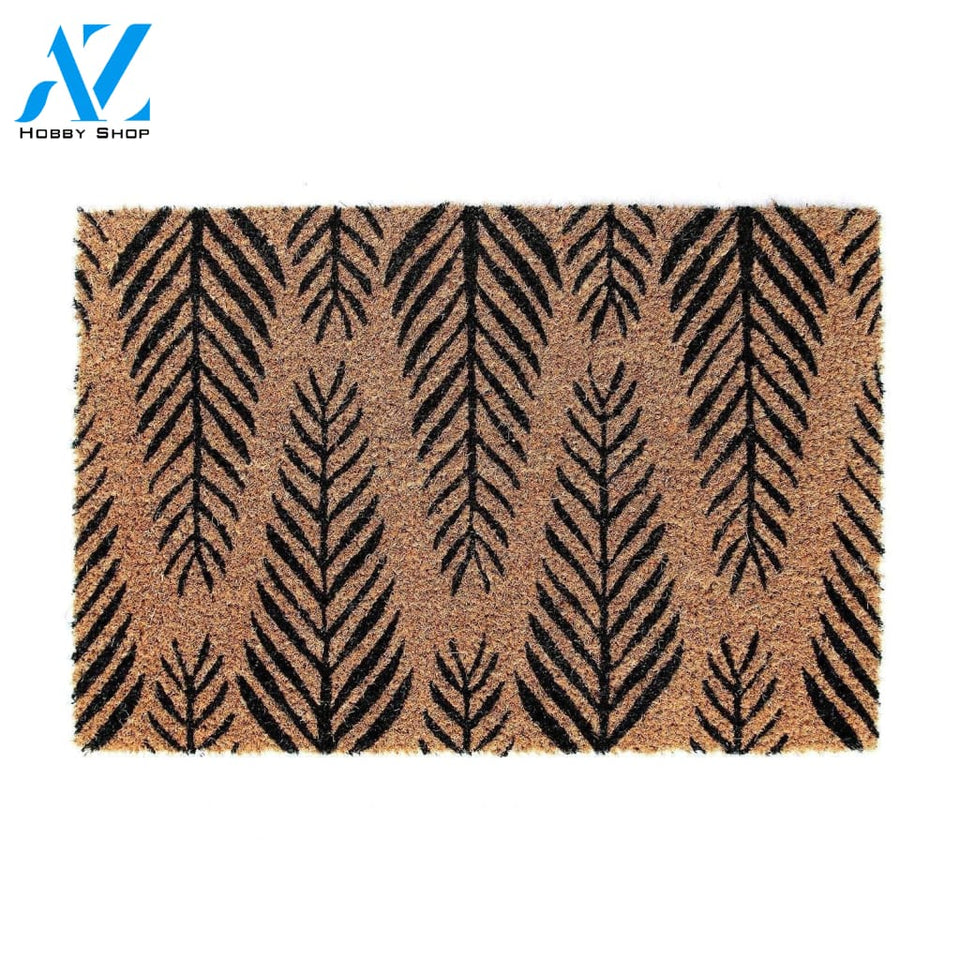 Outdoor Mat- Natural Black Leaf Cool Design Doormat Home Decor
