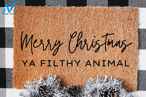 Outdoor Mat- Nice Merry Christmas Ya Filthy Animal Vintage Style Door Mat Home Decor