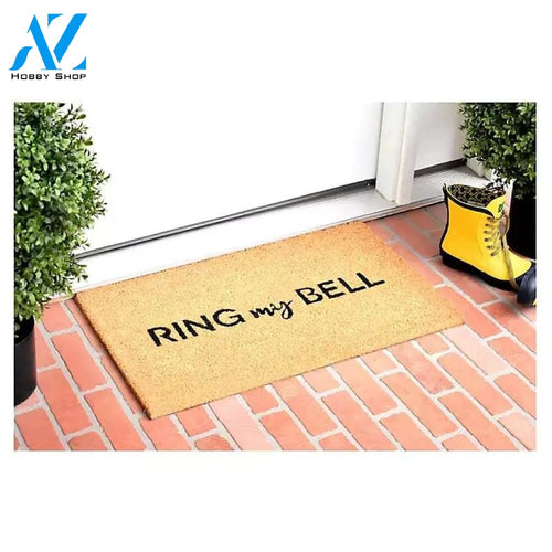 Outdoor Mat- Ring My Bell When You Come Beige Theme Design Doormat Home Decor