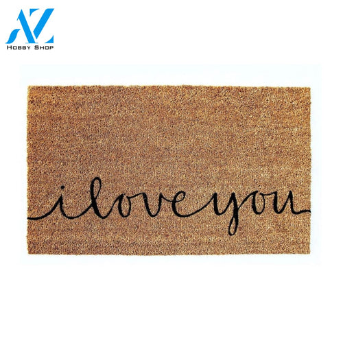 Outdoor Mat- Romantic Elegant Handwritten I Love You Design Doormat Home Decor