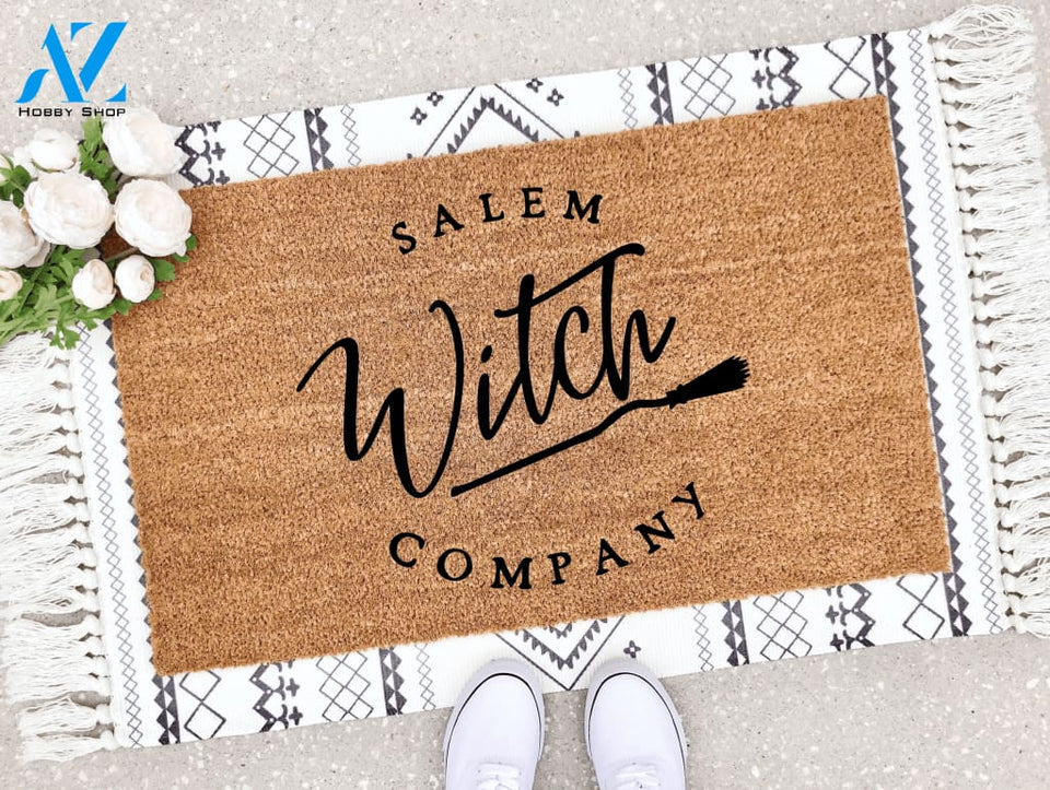 Outdoor Mat- Salem Witch Company Witch Broom Pattern Halloween Themed Doormat Home Decor