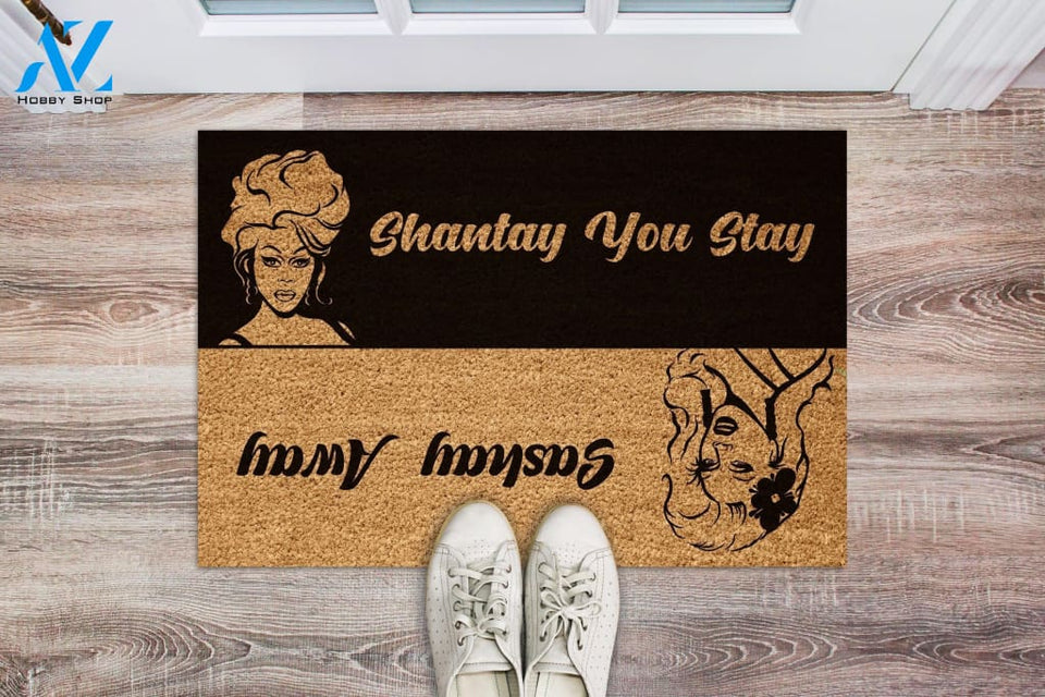 Outdoor Mat- Shantay You Stay Pretty Girl Black Beige Design Doormat Home Decor