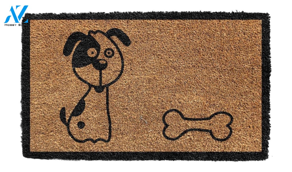 Outdoor Mat- Silly Dog And Bone Cool Design Doormat Home Decor