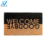 Outdoor Mat- Stylish Welcome Goodbye Black And Brown Cool Design Doormat Home Decor