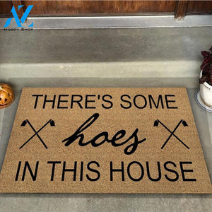 Outdoor Mat- There Some Hoes In This House Gardening Doormat Home Decor