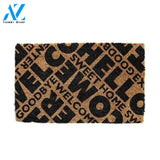 Outdoor Mat- Welcome And Sweet Home In Black Design Doormat Home Decor