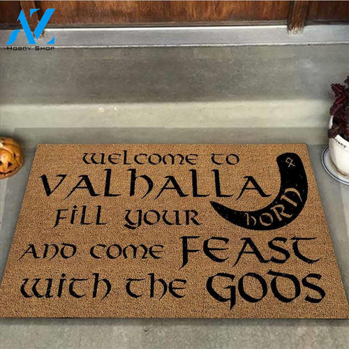 Outdoor Mat- Welcome To Valhalla Viking Dog Doormat Home Decor