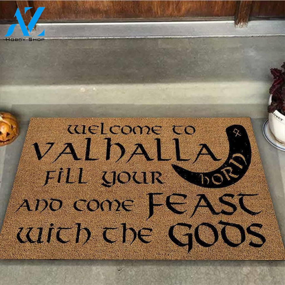 Outdoor Mat- Welcome To Valhalla Viking Dog Doormat Home Decor