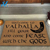 Outdoor Mat- Welcome To Valhalla Viking Dog Doormat Home Decor