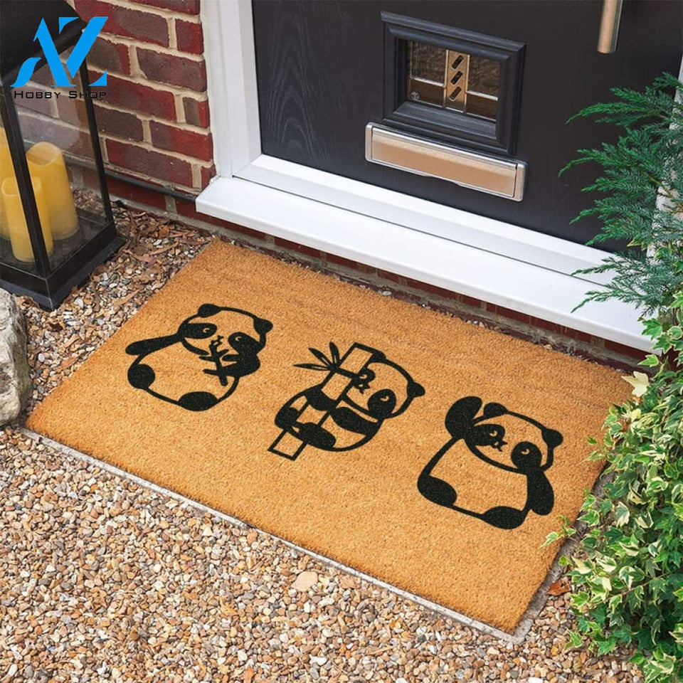 Pandas Doormat Wedding Gift Personalized Custom Doormat Welcome Door Mat New Home Gift Housewarming Gift |