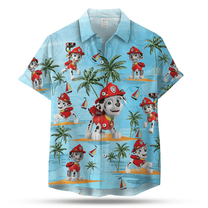 Paw Patrol Marshall Hawaiian Graphic Print Short Sleeve 