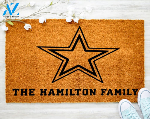 Personalize Star Family Name Doormat US based Front Door Doormat Porch Decor Housewarming Gift Doormat Coir doormat