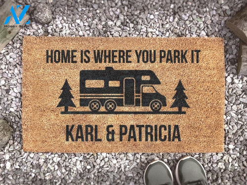 Personalized Camping Doormat - Custom RV Door Mat - Coir Welcome Mat For A Campsite - Camping Gift
