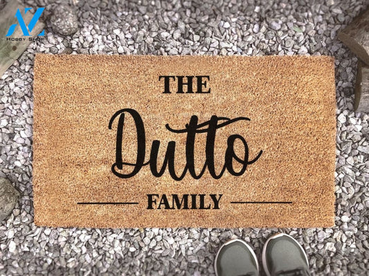 Personalized Coir Doormat With Family Name - Custom Door Mat