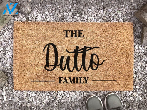 Personalized Coir Doormat With Family Name - Custom Door Mat