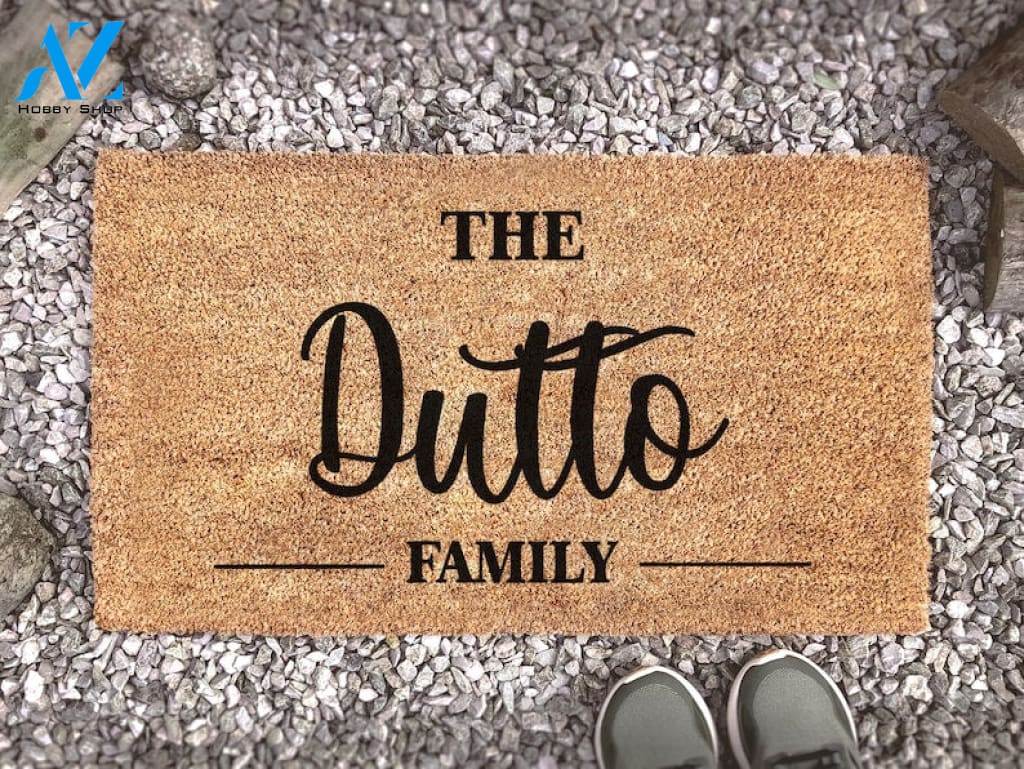 Personalized Coir Doormat With Family Name - Custom Door Mat