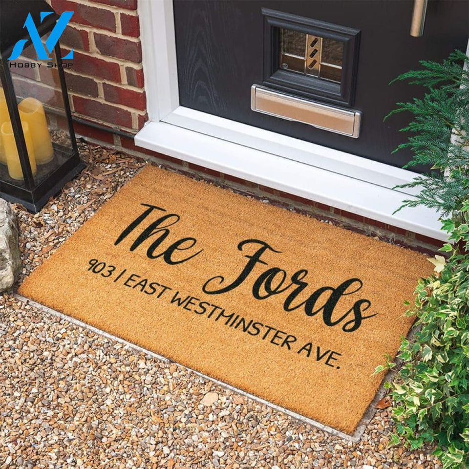 Personalized Custom Doormat Personalized Gift New Home Gift Wedding Gift Welcome Door Mat Housewarming Gift |